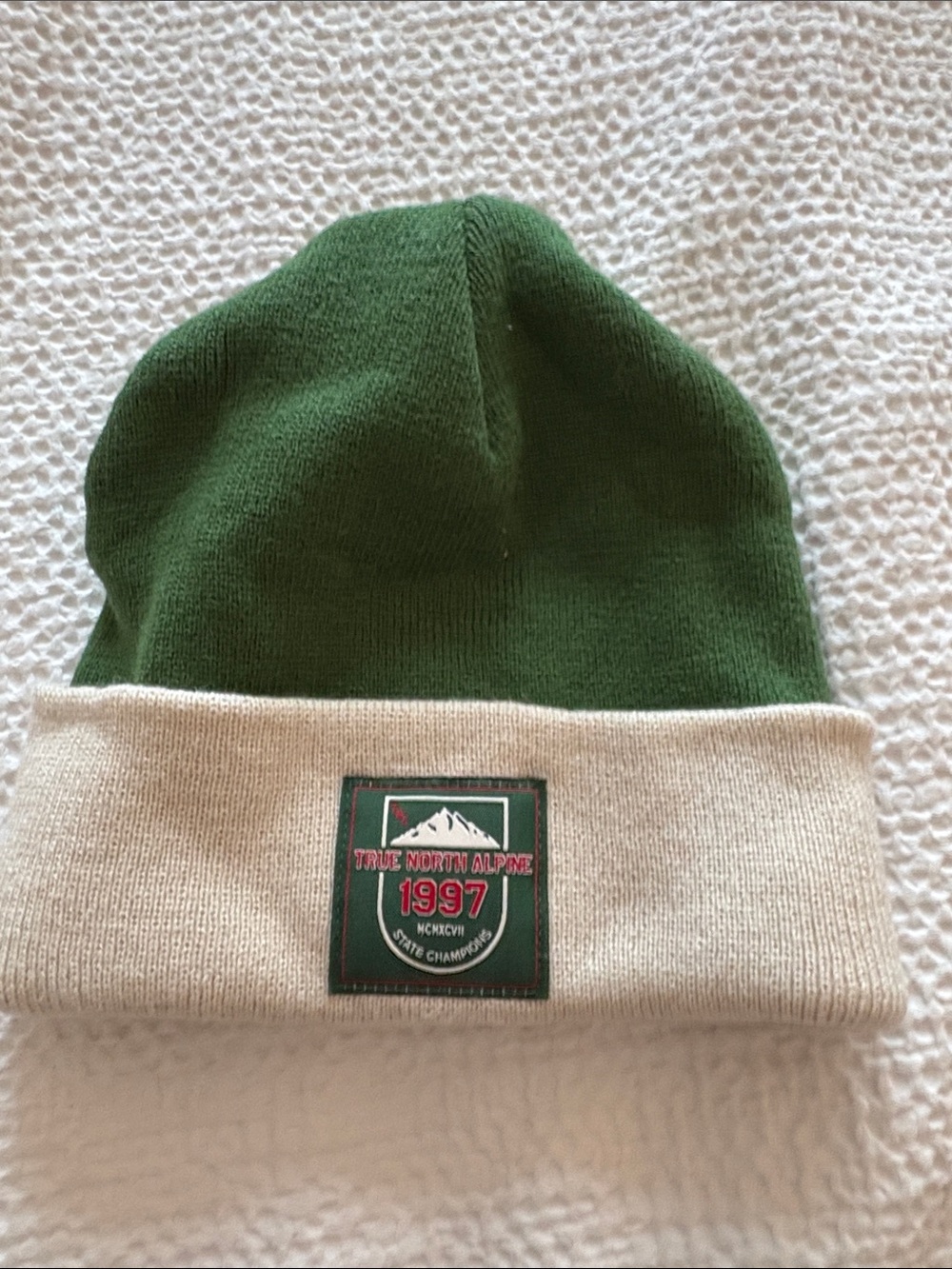 TNA Green and Cream Beanie with 1997 Patch